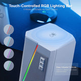 ANVIL GS520 - RGB 2.0 Channel Gaming Wired Desktop Speakers (White)