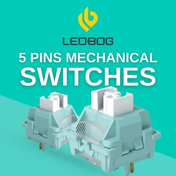 LEOBOG Ice Vein Linear Mechanical Switch – Ultra-Smooth, Silent, Pre-Lubed, Hot-Swappable, Ideal for Custom Keyboards (100pcs)