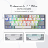 Fizz K617 -  60% Wired Mechanical Keyboard White and Grey (Red Switches)