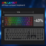 Redragon Castor K631 - 68 Keys Wired Mechanical Keyboard with Strap (Magnetic Switch)