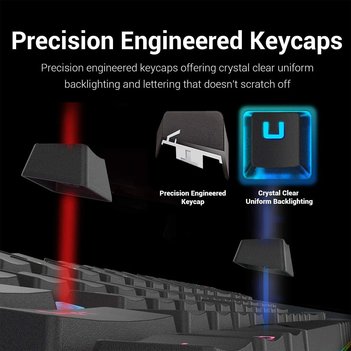 Vara K551 - 104 Wired Mechnical Keybaord Rainbow Black (Red Switch)