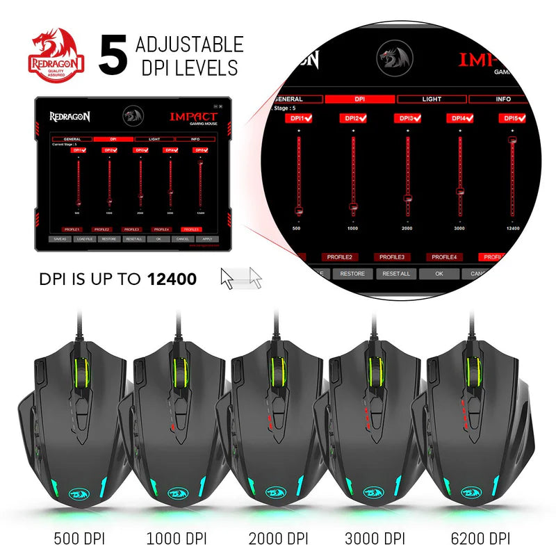 Impact M908 - RGB Wired Mouse with Weights