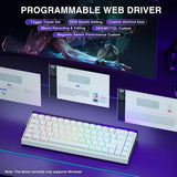 AULA Hero 68HE 60% Side Printed PBT Keycaps Wired Gaming Keyboard | White Side Engraved Keycaps – Meteor Magnetic Switch (HERO68WM)