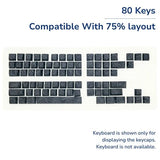 Black Contour Sublimation Keycaps 80 Qty | Compatible With All Aula F75 Keyboard Series | Black Contour (BCK)