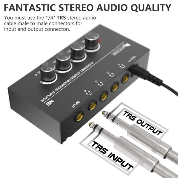 FIFINE N6 - Headphone Amplifier With Stereo Output And Individual Volume Controls