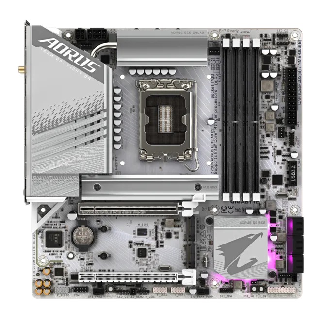 Gigabyte Z790M Aorus Elite AX ICE DDR5 Motherboard Supports Intel 12th, 13th & 14th Gen Processors
