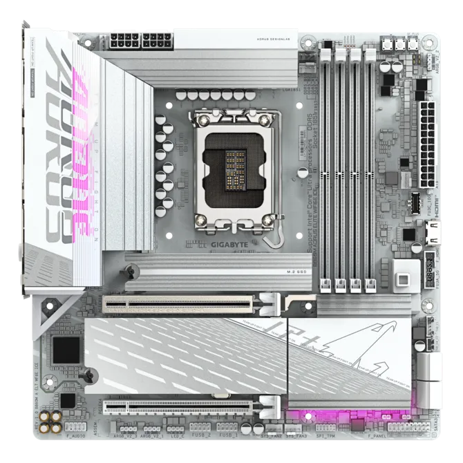 Gigabyte B860M Aorus Elite WiFi6E ICE LGA 1851 mATX Motherboard