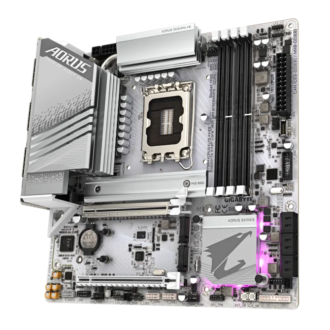 Gigabyte Z790M Aorus Elite AX ICE DDR5 Motherboard Supports Intel 12th, 13th & 14th Gen Processors