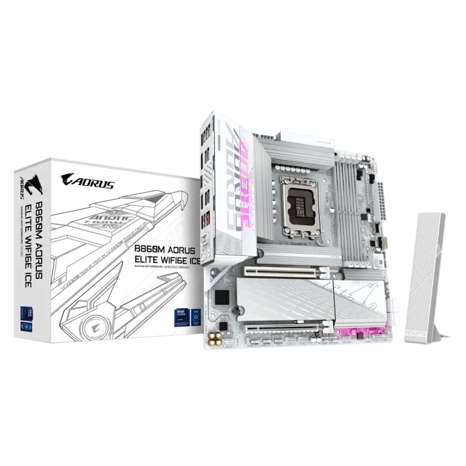 Gigabyte B860M Aorus Elite WiFi6E ICE LGA 1851 mATX Motherboard