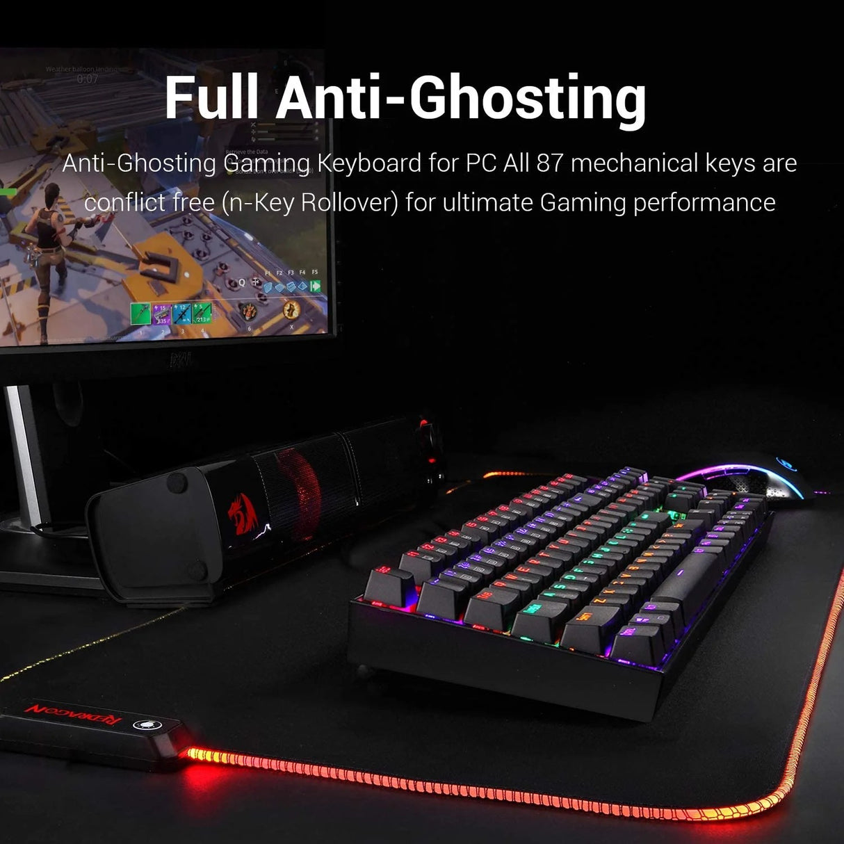 Vara K551 - 104 Wired Mechnical Keybaord Rainbow Black (Red Switch)