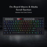 Horus K621 Pro TKL Wired+2.4Ghz+BT Mechanical Keyboard Black (Red Switch)