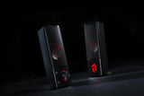 ORPHEUS GS550 - 2.0 Channel Stereo Wired Desktop Computer Sound Bar with Compact Maneuverable Size and Red Backlight
