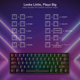 Draconic Pro K530 Pro - 60% Bluetooth+24.Ghz+wired Mechanical Keyboard (Red Switch)