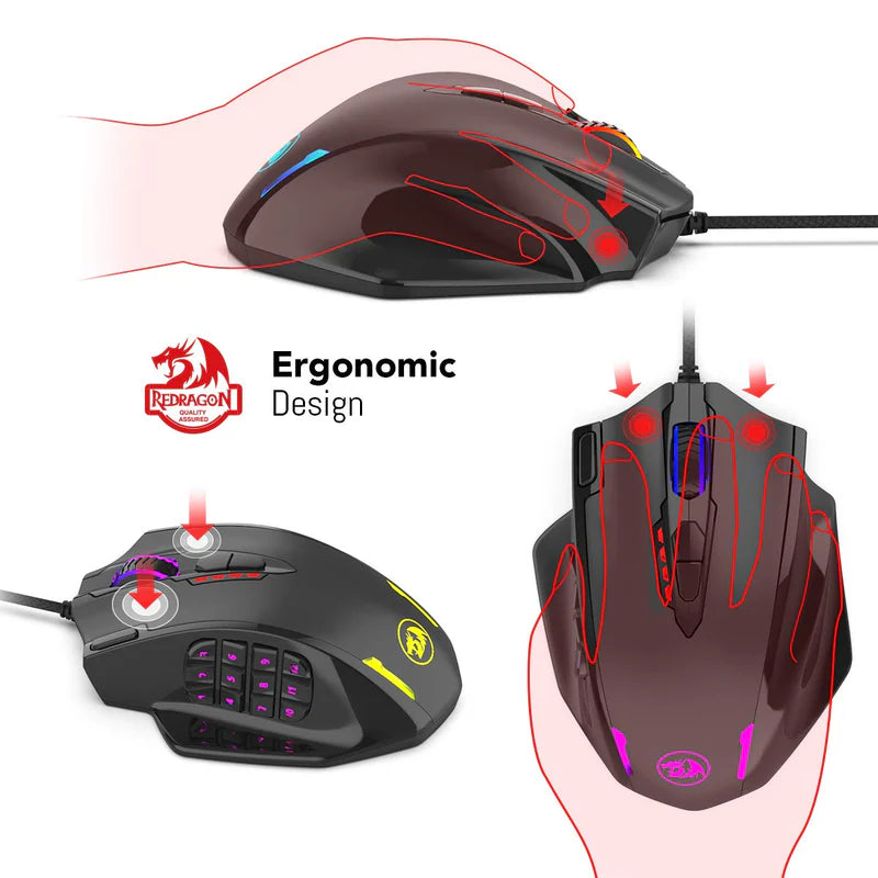 Impact M908 - RGB Wired Mouse with Weights