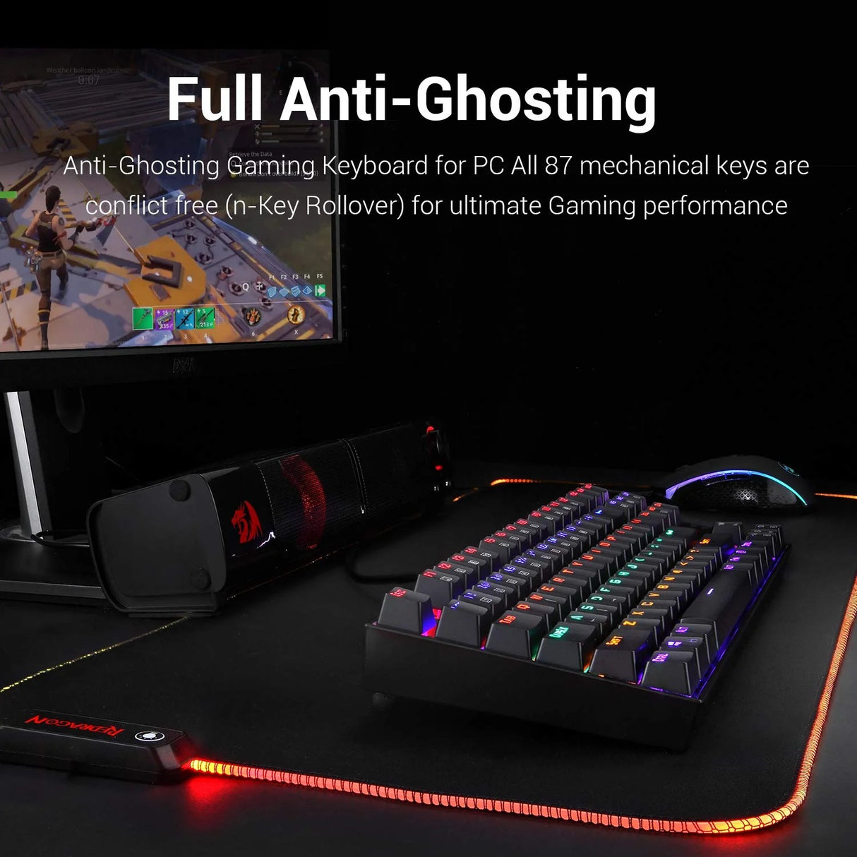 Kumara K552 - TKL Wired Mechnical Keyboard Rainbow (Red Switch)