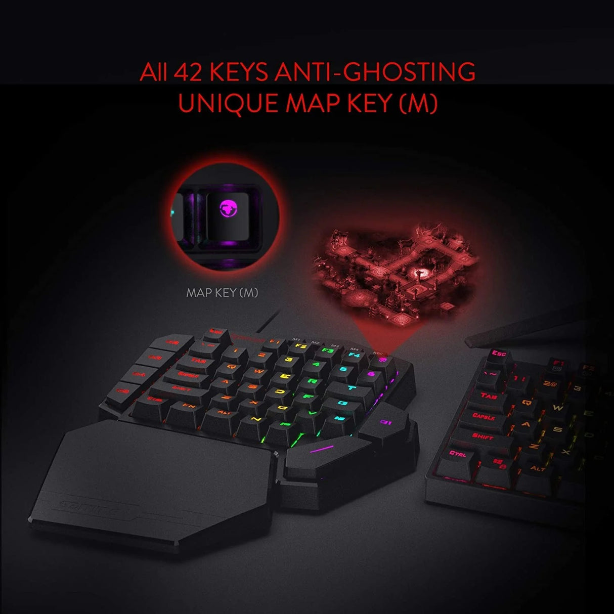 Diti K585 - One Handed Wired RGB Mechanical Keyboard (Blue Switch)