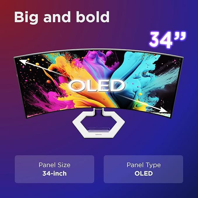 Lenovo Legion PRO 34WD-10 34inch 240Hz WQHD OLED Curved Gaming Monitor