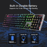 Dharma Pro K556 Pro - 104 Keys Bluetooth+2.4Ghz+wired Mechanical Keyboard (Quiet Linear Red Switch)