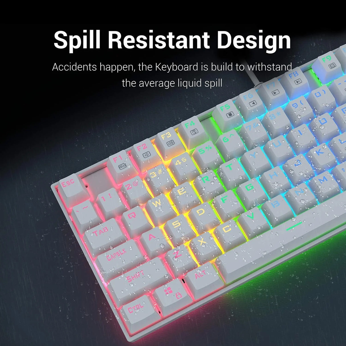 Kumara K552 - TKL Wired Mechnical Keybaord Rgb White (Blue Switch)