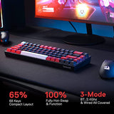 Castor K631 Pro - 65% Bluetooth + 2.4Ghz Wireless + Wired RGB Mechanical Keyboard (Red Switch)