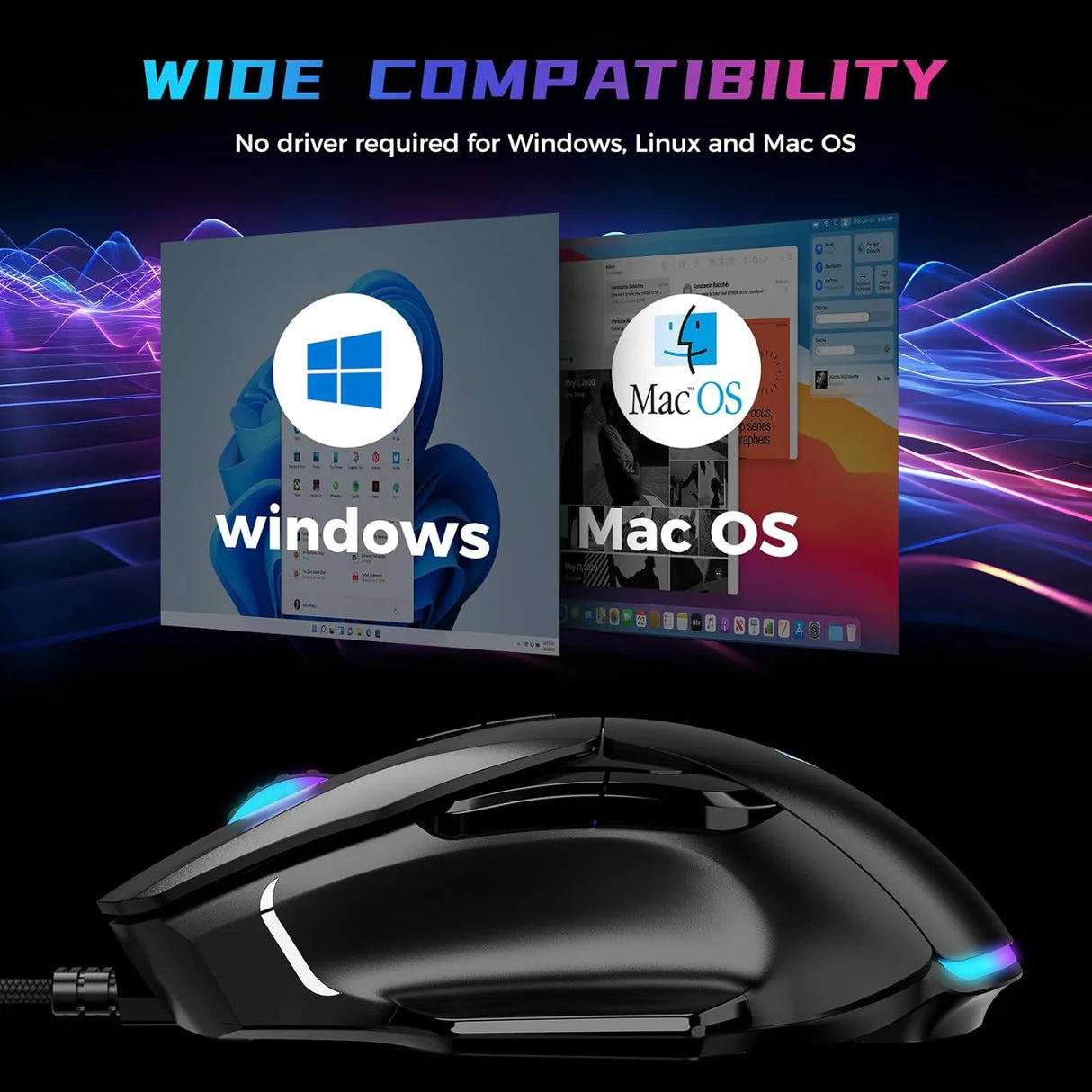 Aula F815 RGB Wired Gaming Mouse 1200-12800 DPI | PC Gaming Mouse (F815B)