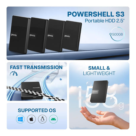 Geonix Powershell S3 Portable HDD - 500 GB