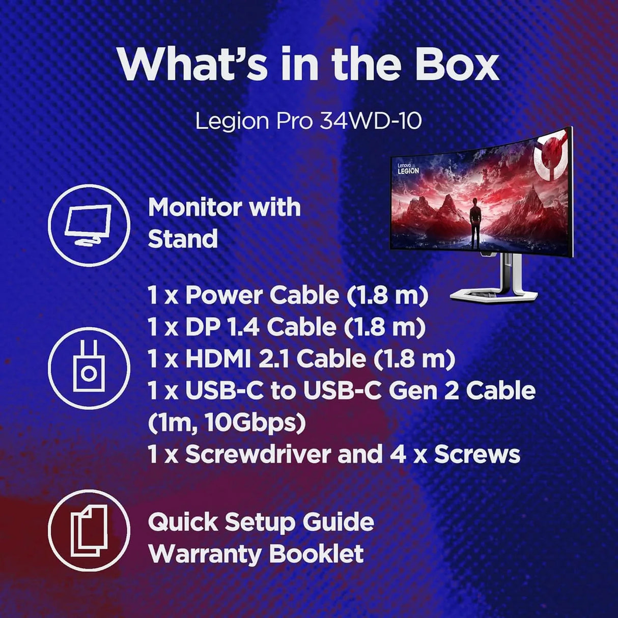 Lenovo Legion PRO 34WD-10 34inch 240Hz WQHD OLED Curved Gaming Monitor
