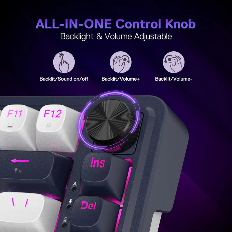 Redragon Ucal K673 - 81 Keys 8K Wired RGB Mechanical Keyboard Blue and White (Magnetic Switch)