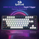 Redragon Ucal K673 - 81 Keys 8K Wired RGB Mechanical Keyboard Blue and White (Magnetic Switch)