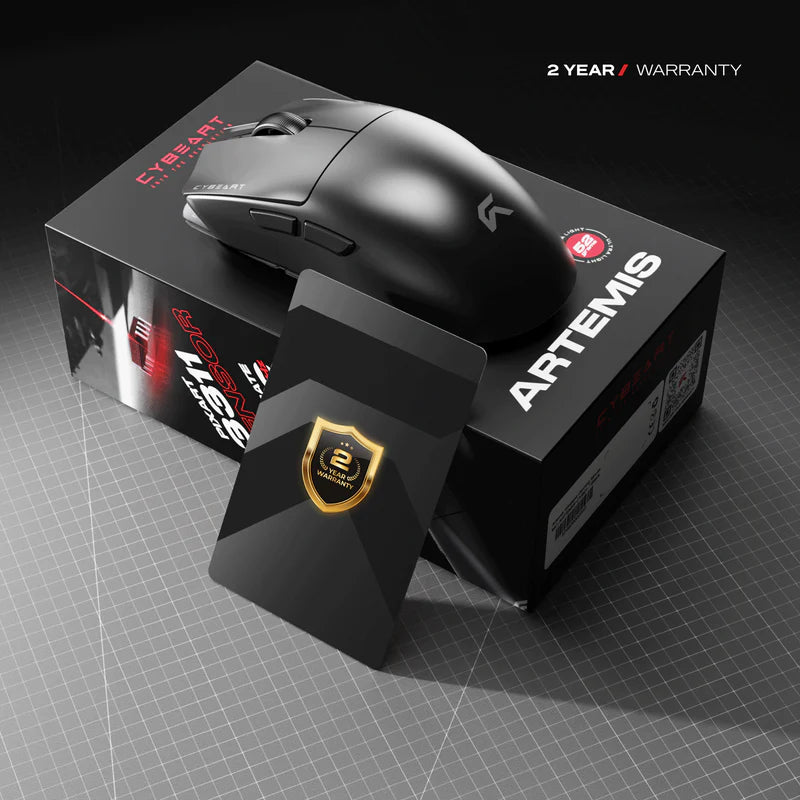 Cybeart Artemis - 1K 52g Ultra-light Hot-Swap Battery Tri-Mode Wireless Gaming Mouse - Black