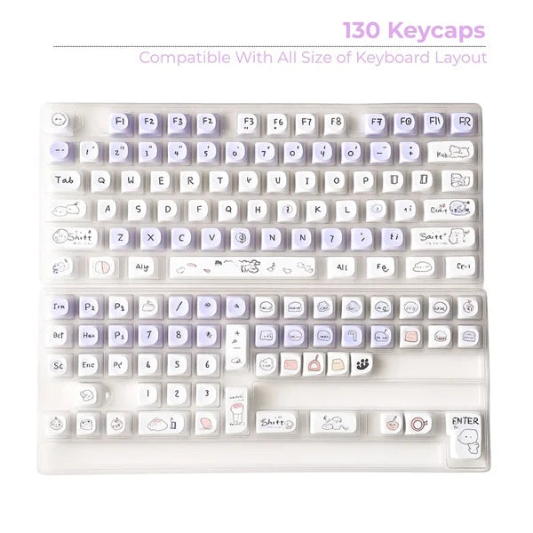 Cloud Wangwang Keycaps 130 Qty | Compatible With All Kind of Keyboard | Cloud Wangwang keycaps (CWK)
