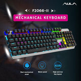 AULA F2066-II USB Full Size Wired Mechanical Gaming Keyboard
