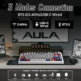 AULA F75 75% Wireless Trio Mode Mechanical Gaming Keyboard With Knob | Comic Keycap, Reaper Switch (F75CKR)