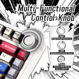 AULA F75 75% Wireless Trio Mode Mechanical Gaming Keyboard With Knob | Comic Keycap, Reaper Switch (F75CKR)
