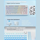 AULA F75 75% Wireless Trio Mode Mechanical Gaming Keyboard With Knob | Side-Engraved Blue, Star-Vector (Seiya) Switch (F75US)