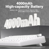 AULA F75 75% Wireless Trio Mode Mechanical Gaming Keyboard With Knob | White Contour, Star-Vector (Seiya) Switch (F75WCS)