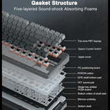 AULA F87 Side-Engraved Keycaps Wireless Tri Mode (2.4GHz/Type-C/BT) RGB Mechanical Gaming Keyboard