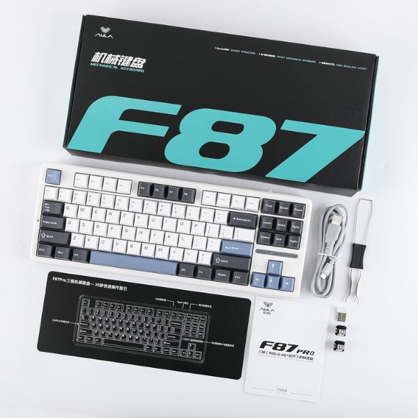 AULA F87 Wireless Tri Mode (2.4GHz/Type-C/BT) RGB Mechanical Gaming Keyboard