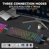 AULA F99 Pro 96% Side-Engraved Keycaps Tri-Mode Wireless Full Size Mechanical Gaming Keyboard With Knob | Gradient Gray, Nimbus Switch (F99ProGrN)