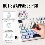 AULA F99 Pro 96% Tri-Mode Wireless Full Size Mechanical Gaming Keyboard With Knob | Ice Blue, Star Vector (Seiya) Switch (F99ProIUS)