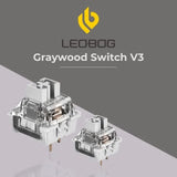 AULA LEOBOG Graywood Switch V3 – Ultra-Smooth, Silent, Pre-Lubed, Hot-Swappable, Ideal for Custom Keyboards – 100pcs (GrWS100)