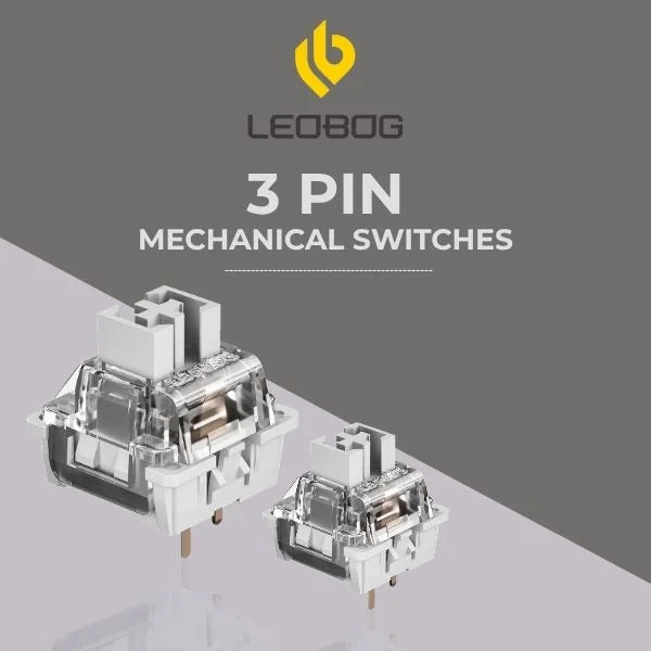 AULA LEOBOG Graywood Switch V3 – Ultra-Smooth, Silent, Pre-Lubed, Hot-Swappable, Ideal for Custom Keyboards – 100pcs (GrWS100)