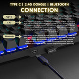 AULA M75 Tri-Mode (2.4G/Bluetooth/Wired) TKL Mechanical Gaming Keyboard With Knob