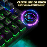 AULA M75 Tri-Mode (2.4G/Bluetooth/Wired) TKL Mechanical Gaming Keyboard With Knob