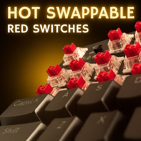 AULA M75 Tri-Mode (2.4G/Bluetooth/Wired) TKL Mechanical Gaming Keyboard With Knob