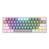 Fizz Pro K616 - 60% Wired+2.4Ghz+BT Mechanical Keyboard Grey and White (Red Switch)