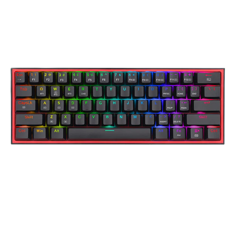 FIZZ PRO K616 - 60% Wired+2.4Ghz+BT Mechanical Keyboard Black (Red Switch)