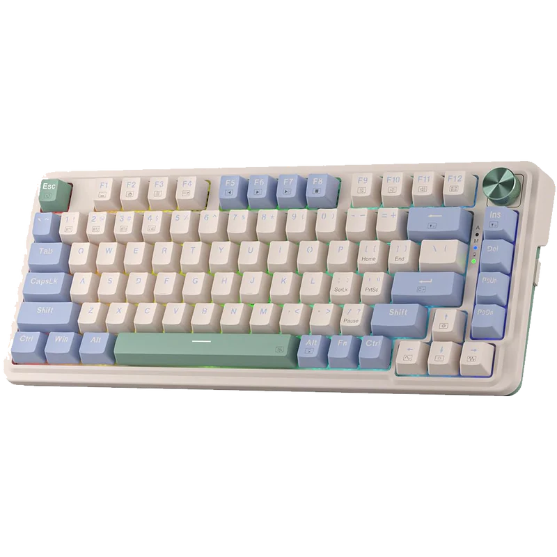 Redragon Ucal Pro K673 Pro - 65% Wired+2.4Ghz+Bluetooth Mechanical Keyboard Vintage Blue (Linear Red Switch)