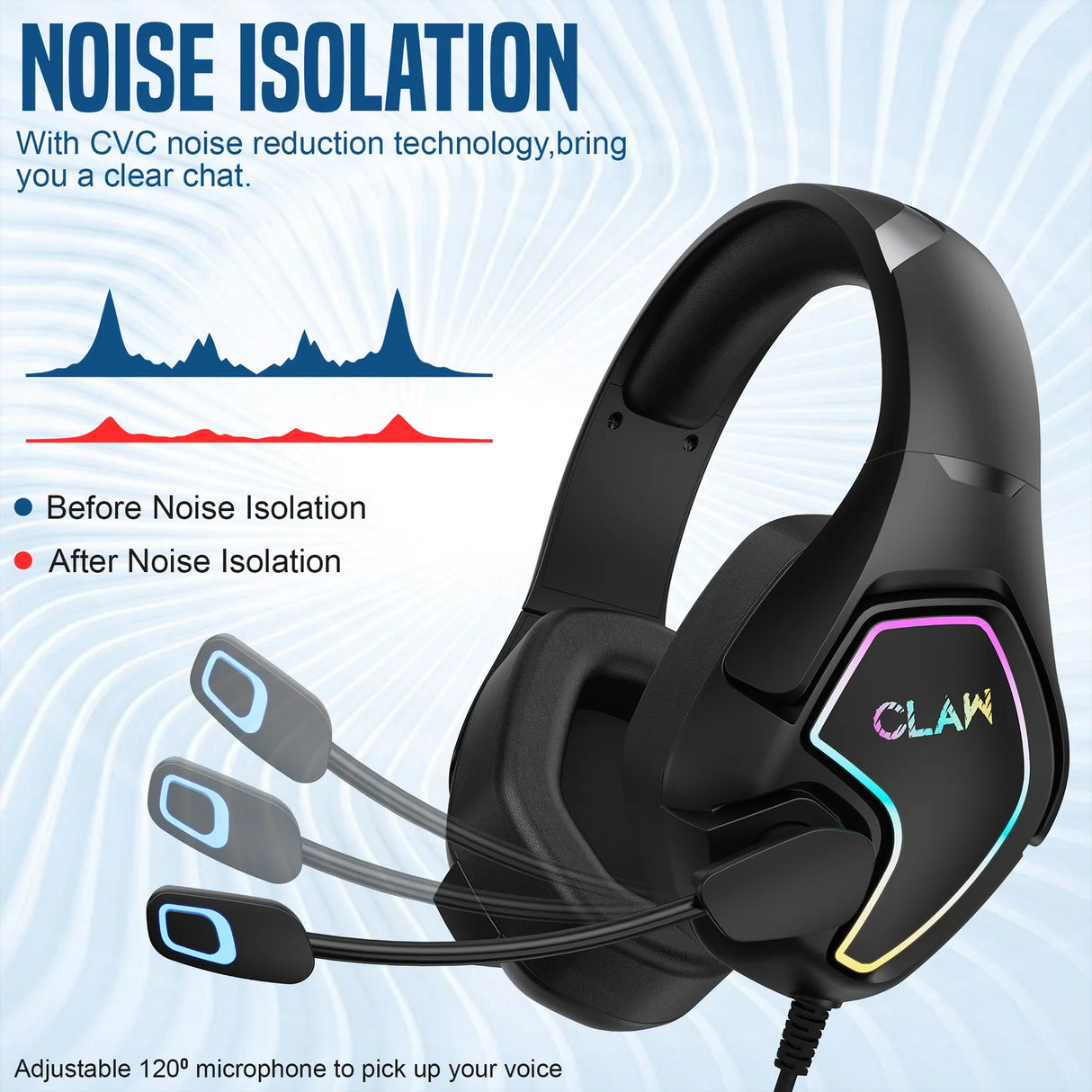 CLAW GH40 Wired RGB Gaming Headset