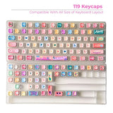Pudding Keycaps 119 Qty | Compatible With All Size of Keyboard | Pudding keycaps Mixcolor (PdKMix)
